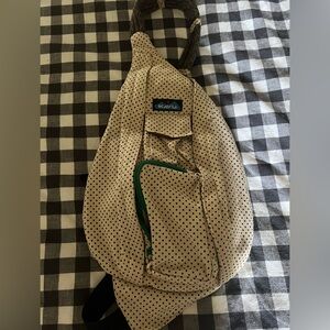Kavu Cream and Black Dot Sling Bag